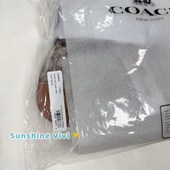 NWT Coach Hamptons Hobo Bag In Crystal Signature Jacquard CW654 Burnished Amber - Picture 2 of 9